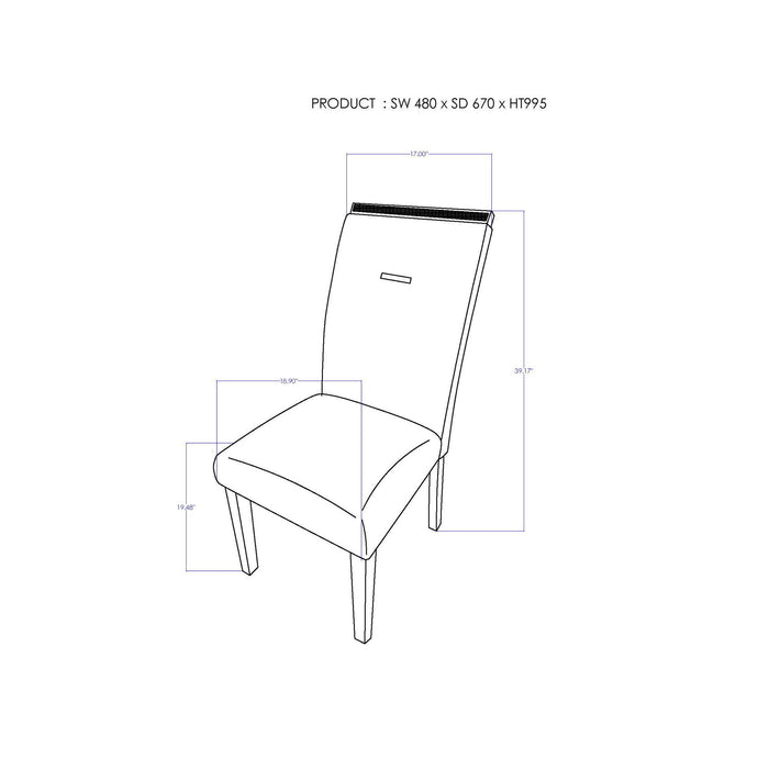 Ariya - Dining Chair (Set of 2) - Black / Gray Global Furniture USA
