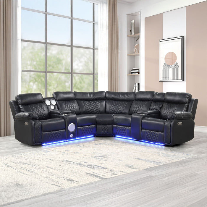 Lacrosse - Power Reclining Sectional Sofa Matrix Furniture Group