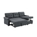 Upholstered Sleeper Sofa With Reversible Storage Chaise - Dark Gray Home Essentials
