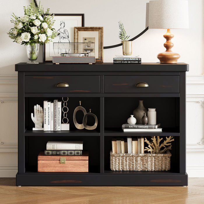 Console Table With 2 Drawers And Open Shelves Hearth and Haven