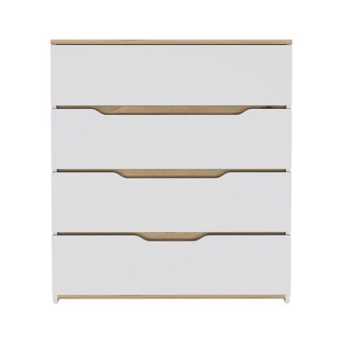 Four Drawer Standard Chest - Brown And White