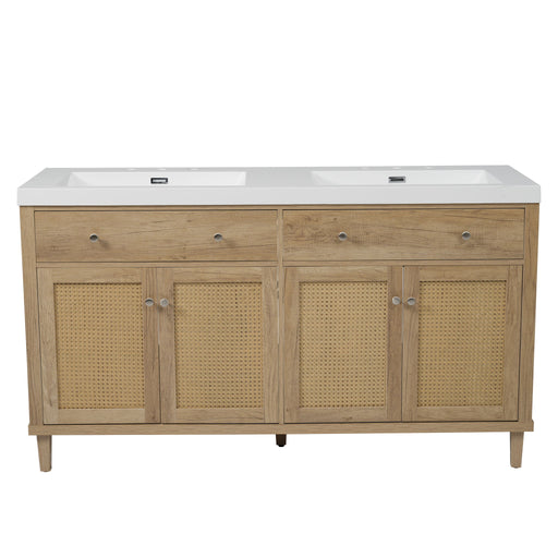 Bathroom Vanity With Double Sink, Large Storage Space Noble House