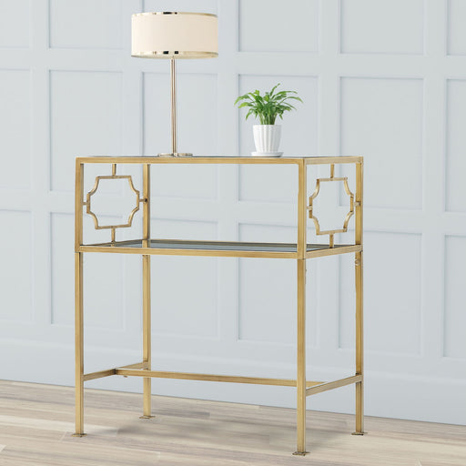 Grifton - Rectangular Glass Accent Table - Antique Gold Ridgecrest Home