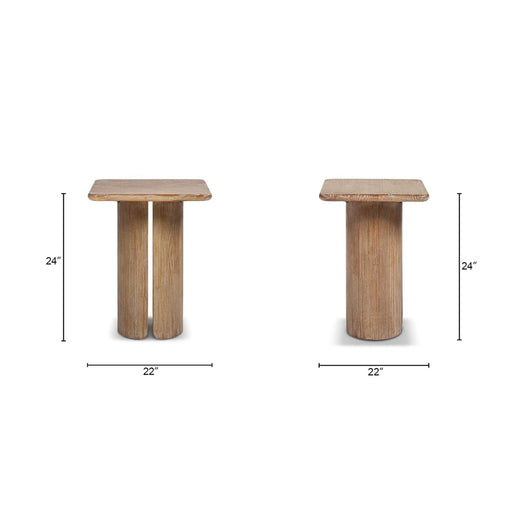 Sonoma - Square Pedestal Side Table - Antique Brown Jennifer Taylor Home