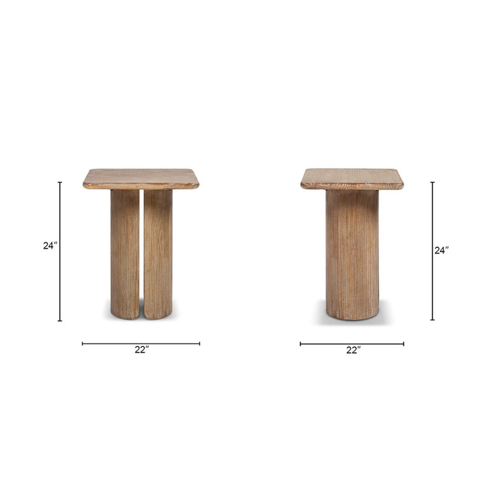 Sonoma - Square Pedestal Side Table - Antique Brown Jennifer Taylor Home