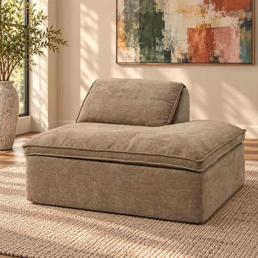 Almano - Modular Right Facing Chaise - Light Brown Chenille ACME