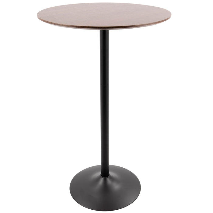 Pebble - Mid-Century Modern Adjustable Dining Or Bar Table - Walnut / Black