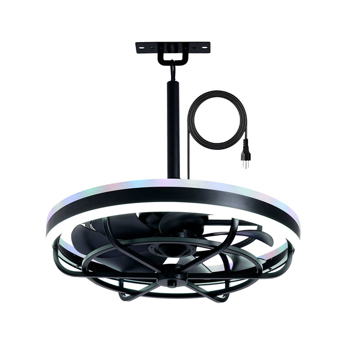 Ceiling Fan Light LED Light Source And Remote Control, 3000 - 6500K Dimmable LED Fan Light, 6 Speeds, For Living Room - Matte Black Daily Nest