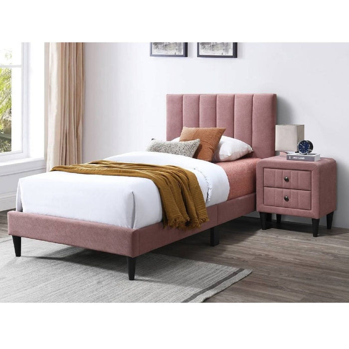 Bed With Channel Tufted Adjustable Headboard Home Essentials