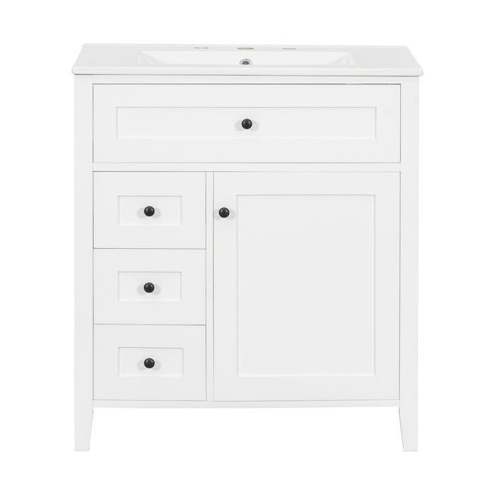 Modern Bathroom Vanity With Sink, 3 Drawers And Adjustable Shelf Hearth and Haven