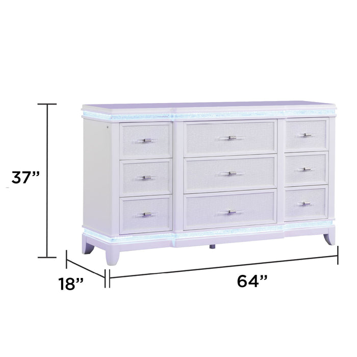 9 Drawer Dresser - White Matrix Furniture Group