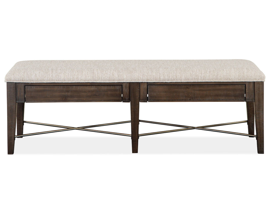 Westley Falls - Bench With Upholstered Seat - Graphite Magnussen Furniture