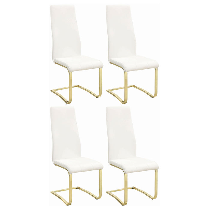 Whittingham - Dining Side Chair (Set of 4) - White / Gold Furniture Max