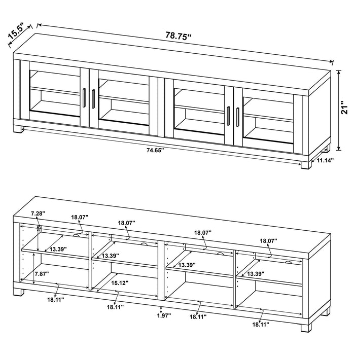 Heron - 4 Door TV Stand With Adjustable Shelving Furniture Max