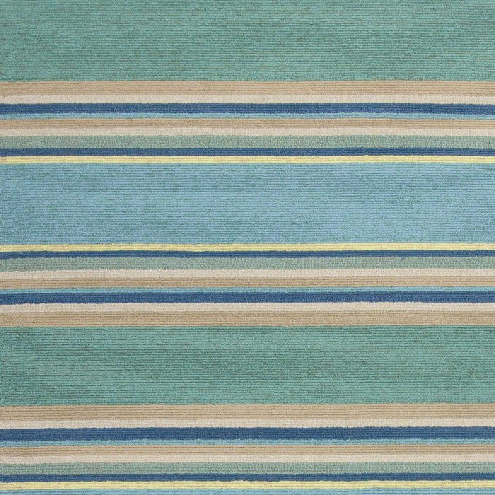 2' X 3' Striped Handmade Indoor / Outdoor Area Rug - Blue