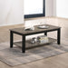 3 Piece Table Set With Open Shelf Storage, Includes Coffee, End & Console Table - Black / Black / Gray / Gray Home Essentials