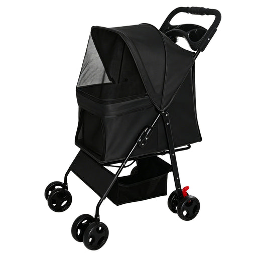 Foldable Pet Stroller For Small Dogs And Cats With Multi Functional Tray Daily Nest