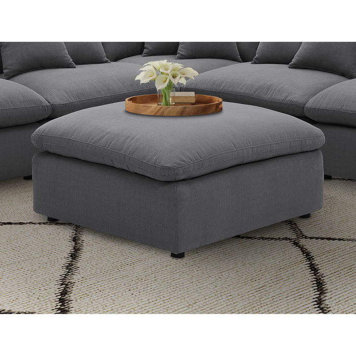 Greeley - Upholstered Square Ottoman With Cushion - Charcoal Furniture Max