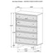 Kimpton - 5 Drawer Bedroom Chest - Beige Furniture Max