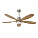 Ceiling Fan With Lights Quiet DC Motor Ceiling Fans 6 Speed Levels - Nickel Daily Nest