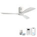 52" Flush Mount Ceiling Fan & Remote, No Light, 3 Blades, 6 Speed DC Motor For Indoor Patio - White Daily Nest