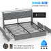 Platform Bed Frame With RGB LED Lights, Charging Station, Storage Headboard & 4 Underbed Drawers Home Essentials
