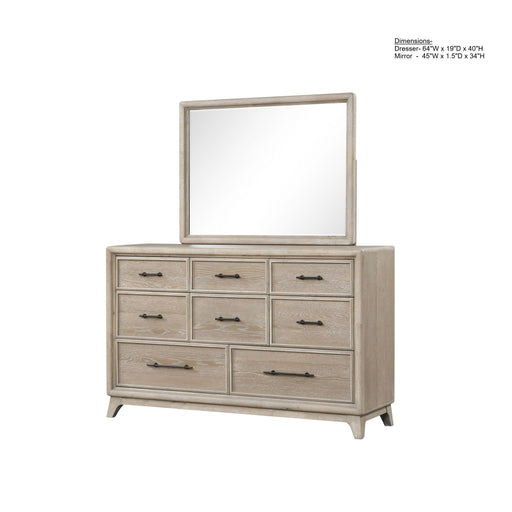 8 Drawers Dresser With Mirror, Bedroom Furniture - Oak Home Essentials