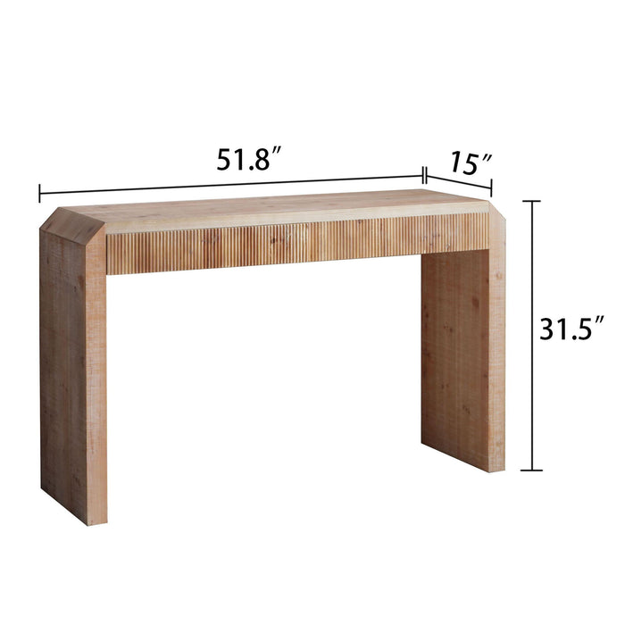 Rustic Modern Console Table With Drawer Storage - Natural Wood Home Essentials