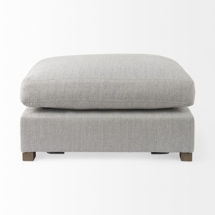 Jute Cocktail Ottoman - Light Gray / Brown