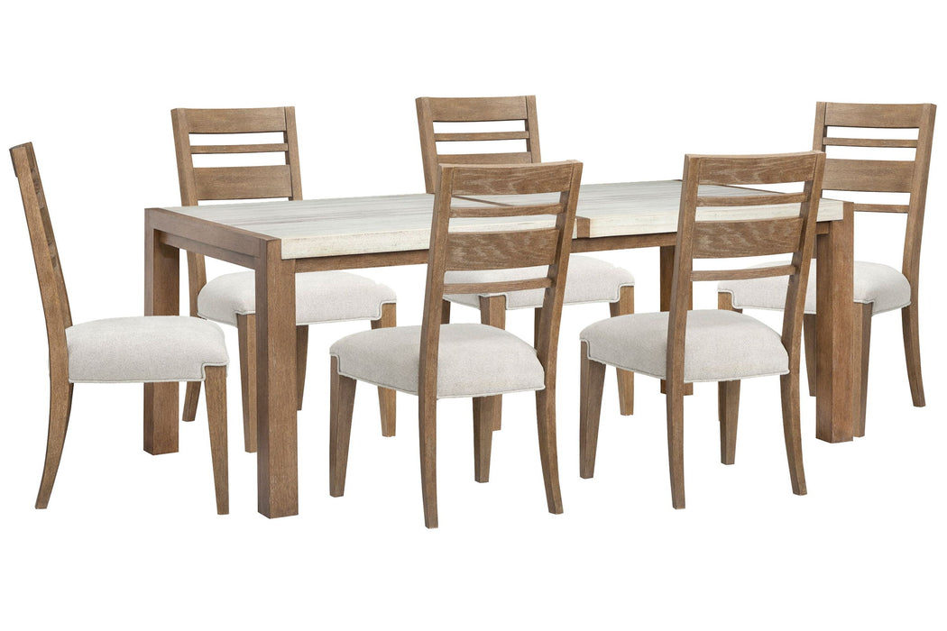 Plum Creek - 7 Piece Rectangular Dining Table Set Magnussen Furniture