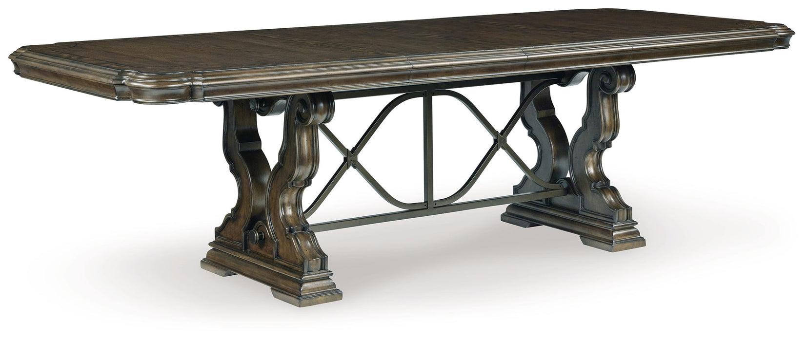 Maylee - 11 Pc. - Dining Extension Table, 4 Side Chairs, 2 Arm Chairs, Storage Bench, Buffet And Hutch - Dark Brown Signature Design by Ashley®