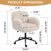 Swivel Chair With Adjustable Armrests And Wheels For Home Office - Beige Home Essentials