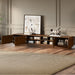 TV Stand, Entertainment Center With Fluted Door & Cable Management, Soft Closing Hinges - Walnut Hearth and Haven