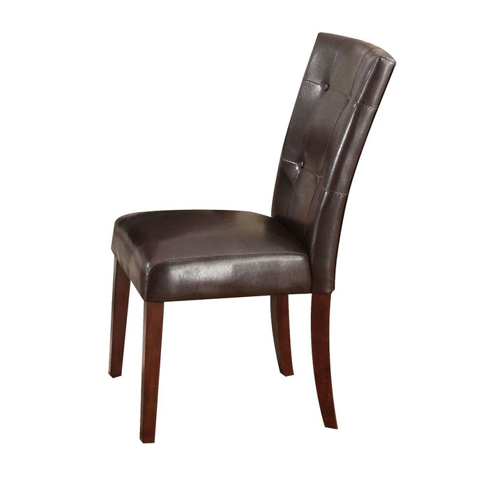 Britney - 20" Side Chair Set of 2) - Espresso Synthetic Leather & Walnut