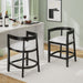 Modern Rubberwood Counter Stool Set With Upholstered Seats Noble House