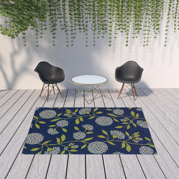 Floral Indoor / Outdoor Area Rug - Blue / Green