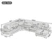 U - Sectional Sofa With Chaise Lounge, Oversized Living Room Couch Hearth and Haven