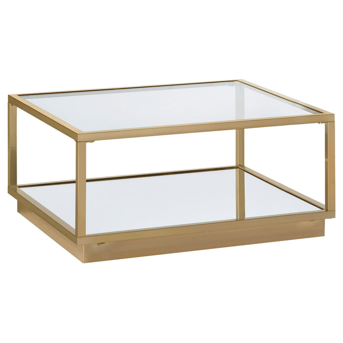 Emeline - 2 Piece Coffee Table Set - Brushed Brass Furniture Max