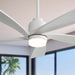 52" Ceiling Fan With Dimmable LED Light, 5 Blades, Reversible DC Motor, Smart Remote Control - White Daily Nest
