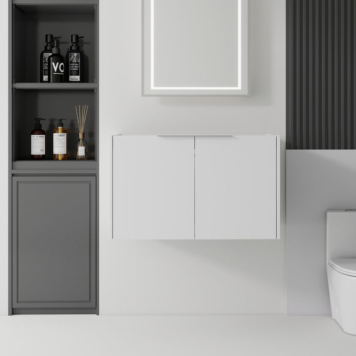 Floating Bathroom Vanity Cabinet With Soft Close Double Doors, Spacious Interior Storage, Wall Mounted, Cabinet Only Home Essentials