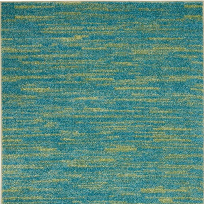 3' X 5' Striped Non Skid Indoor / Outdoor Area Rug - Blue / Green