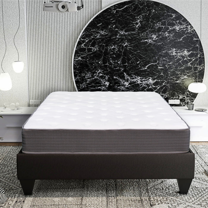 8" Pocket Spring Hybrid Bed In A Box Mattress, Soft Gel Memory Foam - Gray / White - Full Daily Nest