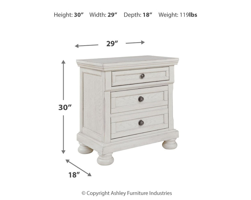 Robbinsdale - Two Drawer Night Stand - Antique White Signature Design by Ashley®