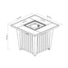 Morden Steel Fire Pit Table With Marble Tile Tabletop, Glass Wind Guard And Lid Patioseek