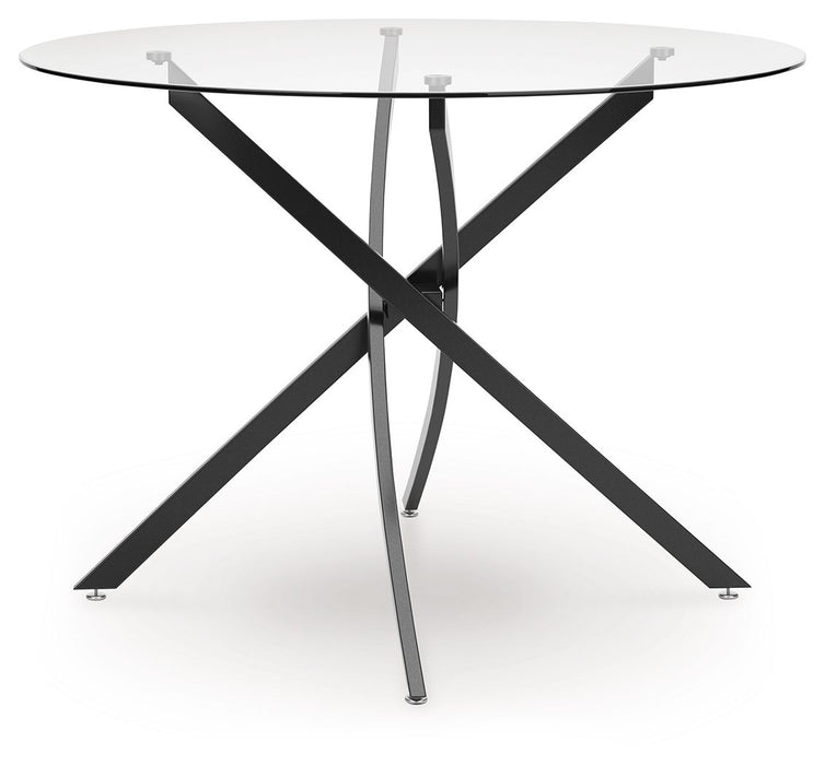 Pharwynn - 5 Pc. - Dining Room Table, 4 Side Chair - Black Signature Design by Ashley®