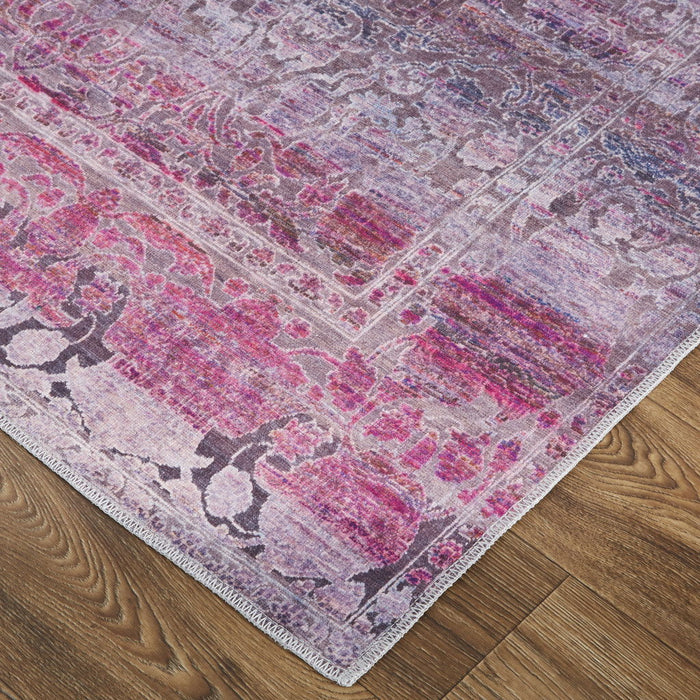 Floral Power Loom Area Rug - Pink And Purple - 5' X 8'