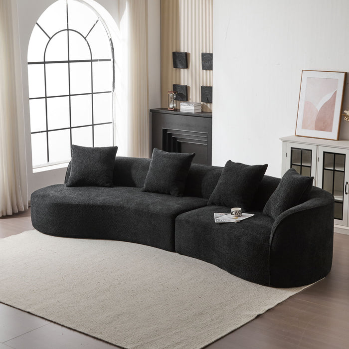 Elegant Curved Sectional Sofa With Full Foam Comfort Noble House