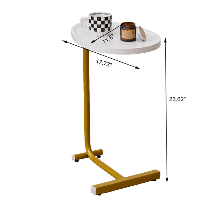 C-Shaped Side Table, Small Sofa Table For Cough, Bedroom