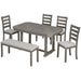 6 Piece Dining Table Set With Ergonomic Seating Hearth and Haven