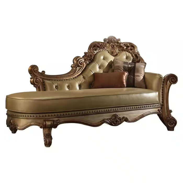 Faux Leather Tufted Lounge Chair - Bone And Pearl